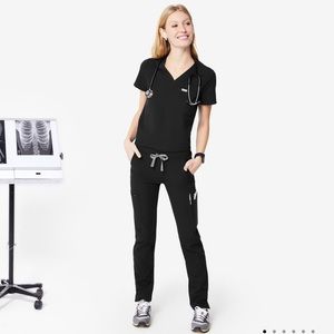 FIGS Yola skinny, slim black scrub pants